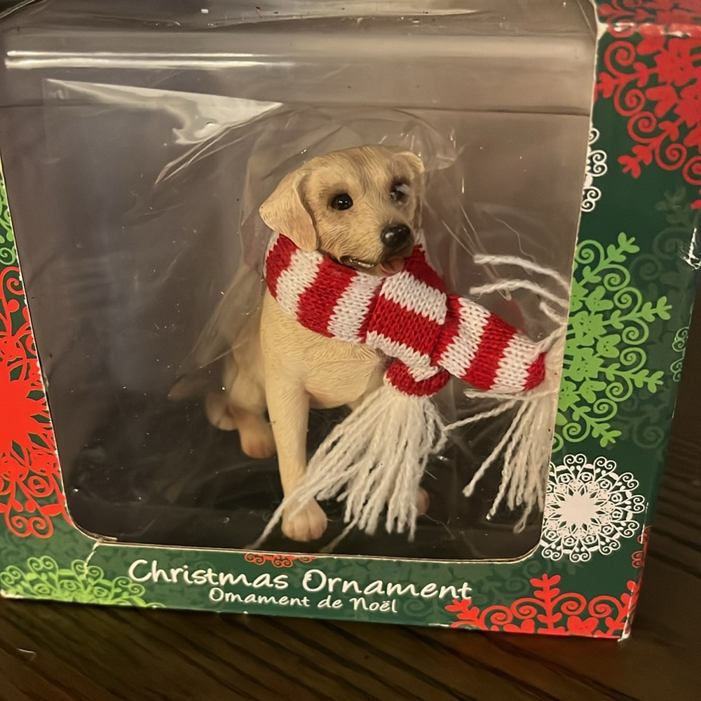 Sandicast vintage yellow lab ornament